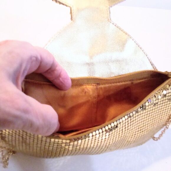 Vintage Gold Metal Mesh Evening Clutch Shoulder Bag - Picture 8 of 8